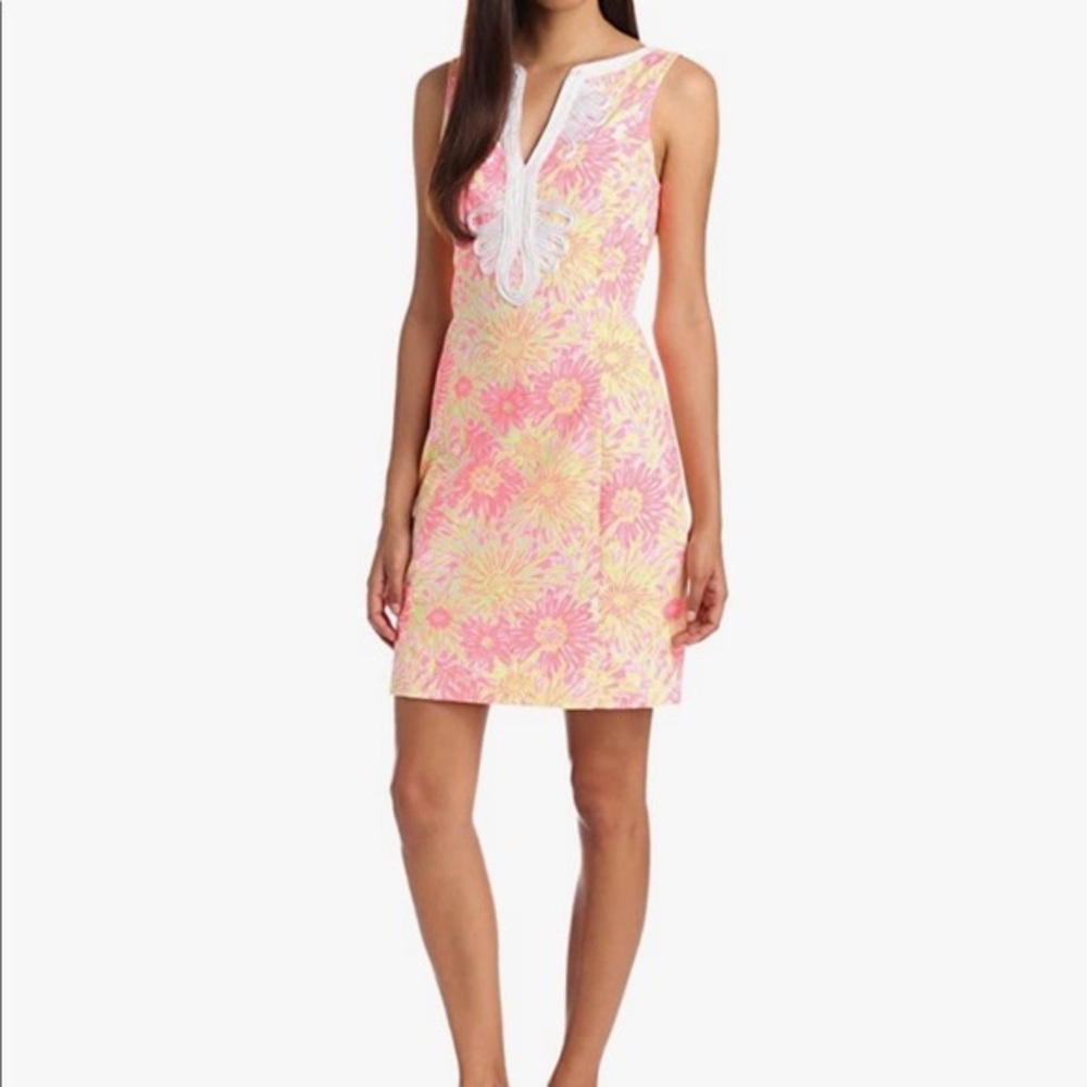 Lily Pulitzer Cotton Janice Floral Pink Dress Size 0